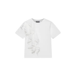Mint Velvet White Cotton Frill T-Shirt